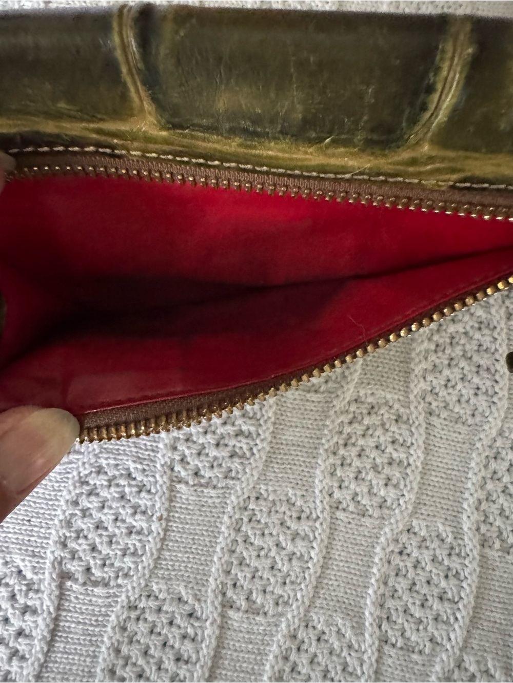 Dooney & Bourke olive croc embossed leather wallet - Picture 7 of 7